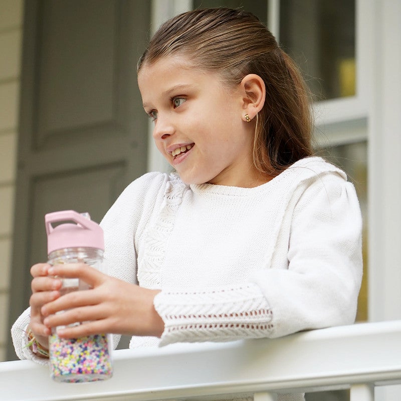 Melii Double Wall Water Bottle – Foam Balls Girl Colors | 300 ml | Flip-Top Straw Lid | Easy Grip Handle | Kids Water Bottle (6 Units/Inner) - Image 3