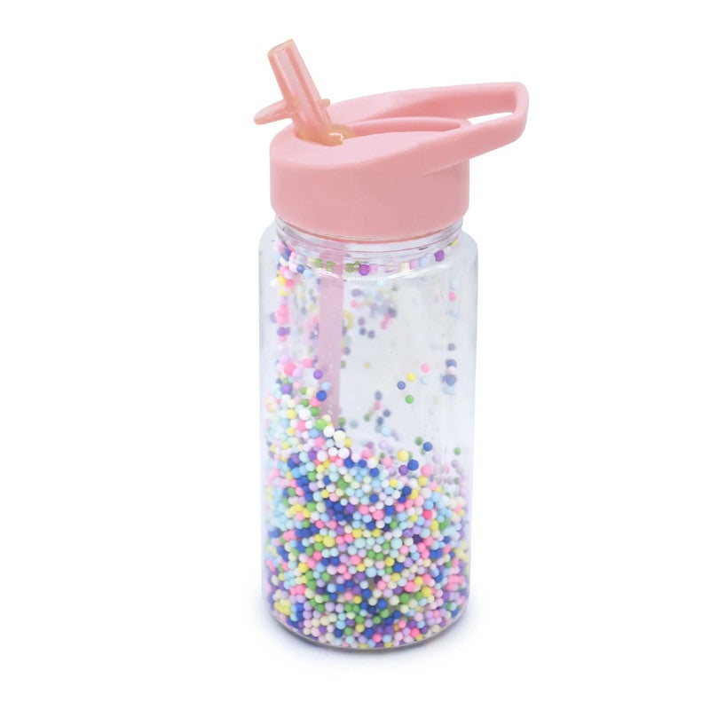 Melii Double Wall Water Bottle – Foam Balls Girl Colors | 300 ml | Flip-Top Straw Lid | Easy Grip Handle | Kids Water Bottle (6 Units/Inner) - Image 1