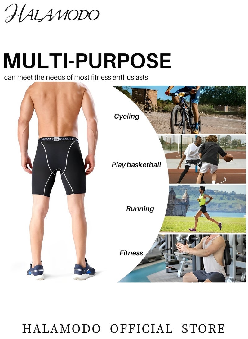 هالامودو شورت ضغط للرجال، شورت تمرين، شورت جري، شورت تدريب سريع الجفاف، مصنوع من قماش عالي الجودة سريع الجفاف، مناسب لمناسبات رياضية متعددة - Image 5