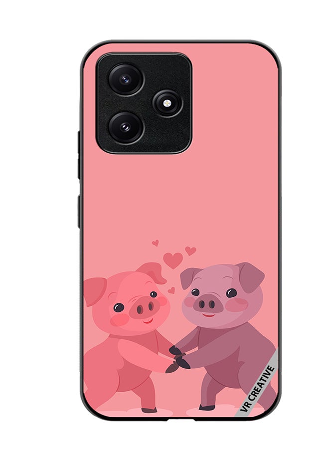 VR CREATIVE Protective Case Cover For Xiaomi Poco M6 Pro 5G Love Pig Design Multicolour - Image 1