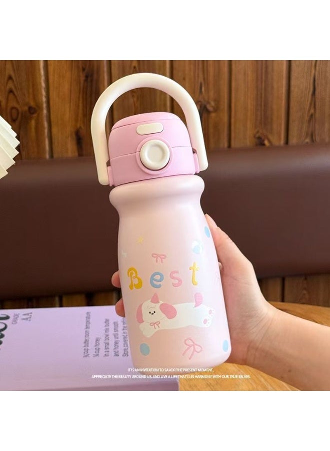 SKT Shiketro 500ML Cartoon Liling Kettle 316 Stainless Steel Insulated Cup Portable Dual Drinking Straw Water Bottle for Children - Image 2