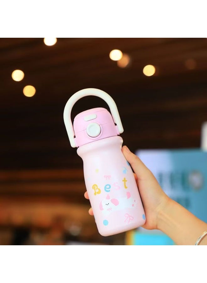 SKT Shiketro 500ML Cartoon Liling Kettle 316 Stainless Steel Insulated Cup Portable Dual Drinking Straw Water Bottle for Children - Image 3