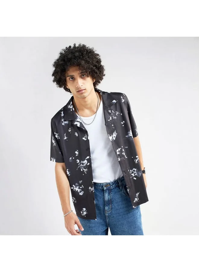 FAV All-Over Print Camp Collar Shirt with Short Sleeves