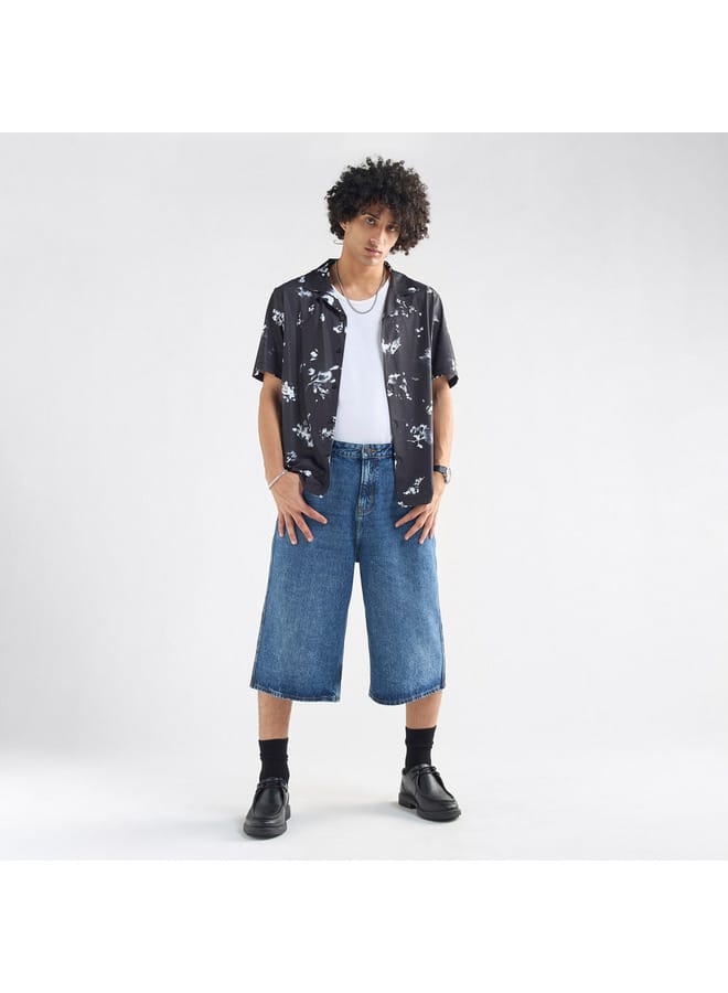 سبلاش فيڤ قميص بياقة كامب وأكمام قصيرة وطبعات - Image 2