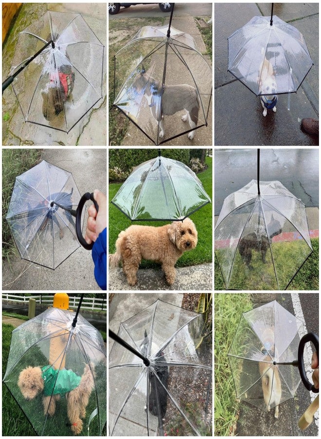 NAMSAN Clear Dog Umbrella for Small Dogs, Dog Umbrella Leash Keeps Dogs Dry in Rain Walking, Adjustable Leash, Self-Assembly - Image 2