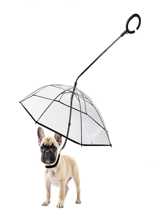 NAMSAN Clear Dog Umbrella for Small Dogs, Dog Umbrella Leash Keeps Dogs Dry in Rain Walking, Adjustable Leash, Self-Assembly - Image 1