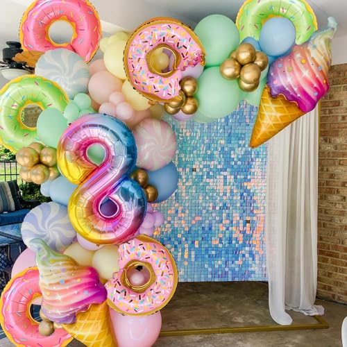 KHC-KHF 6PCS LargeDonutBalloons Doughnut Balloon Video Game Candy Sprinkle Balloon Birthday Decorations for Boys Girls Party Supply - Image 5