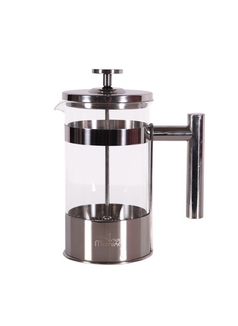 French Press Coffee and Tea Maker, 600ml / 20oz / 3 Cups, Triple Stainless Steel Filters, Borosilicate Glass Tea Press, 3 Level Filtration System, Portable, Easy to Clean - FF110