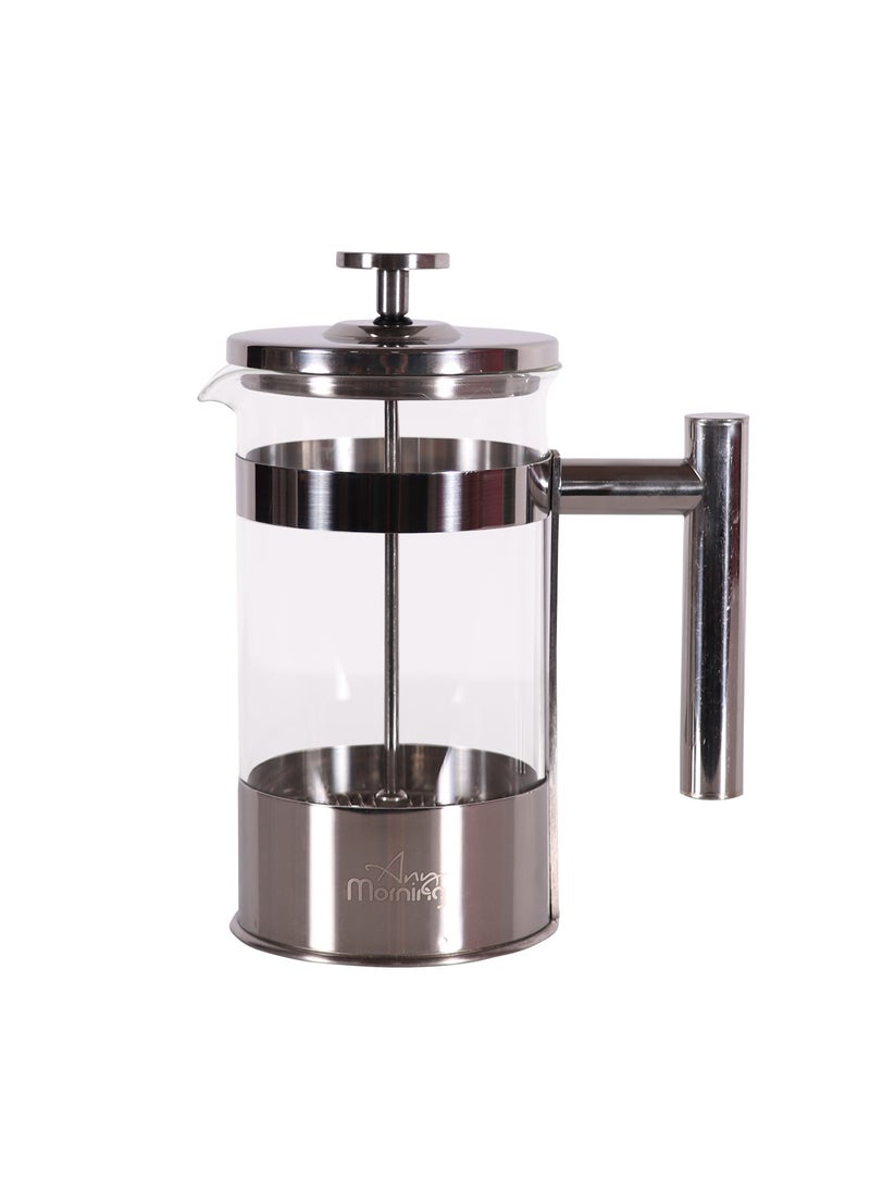 Any Morning French Press Coffee and Tea Maker, 600ml / 20oz / 3 Cups, Triple Stainless Steel Filters, Borosilicate Glass Tea Press, 3 Level Filtration System, Portable, Easy to Clean - FF110  - Image 1