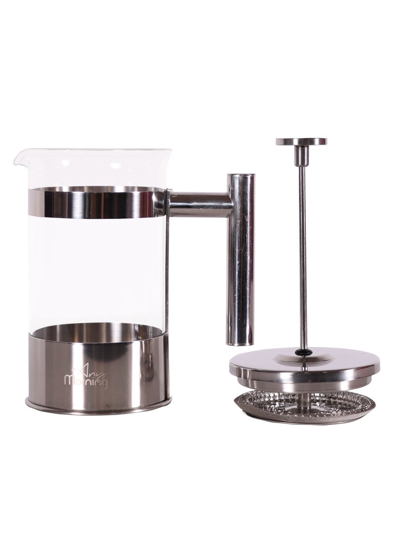 Any Morning French Press Coffee and Tea Maker, 600ml / 20oz / 3 Cups, Triple Stainless Steel Filters, Borosilicate Glass Tea Press, 3 Level Filtration System, Portable, Easy to Clean - FF110  - Image 2