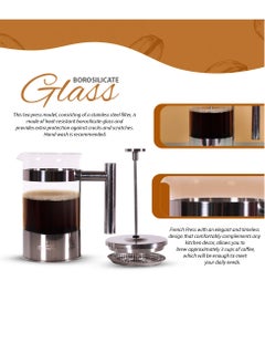Any Morning French Press Coffee and Tea Maker, 600ml / 20oz / 3 Cups, Triple Stainless Steel Filters, Borosilicate Glass Tea Press, 3 Level Filtration System, Portable, Easy to Clean - FF110  - Image 5