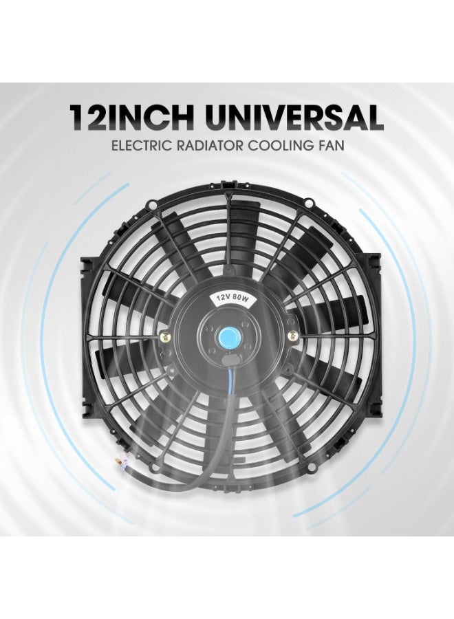 12" High Performace Electric Cooling Slim Radiator Fan w/Mounting Kit (Black),RAF-12+FMK - Image 5