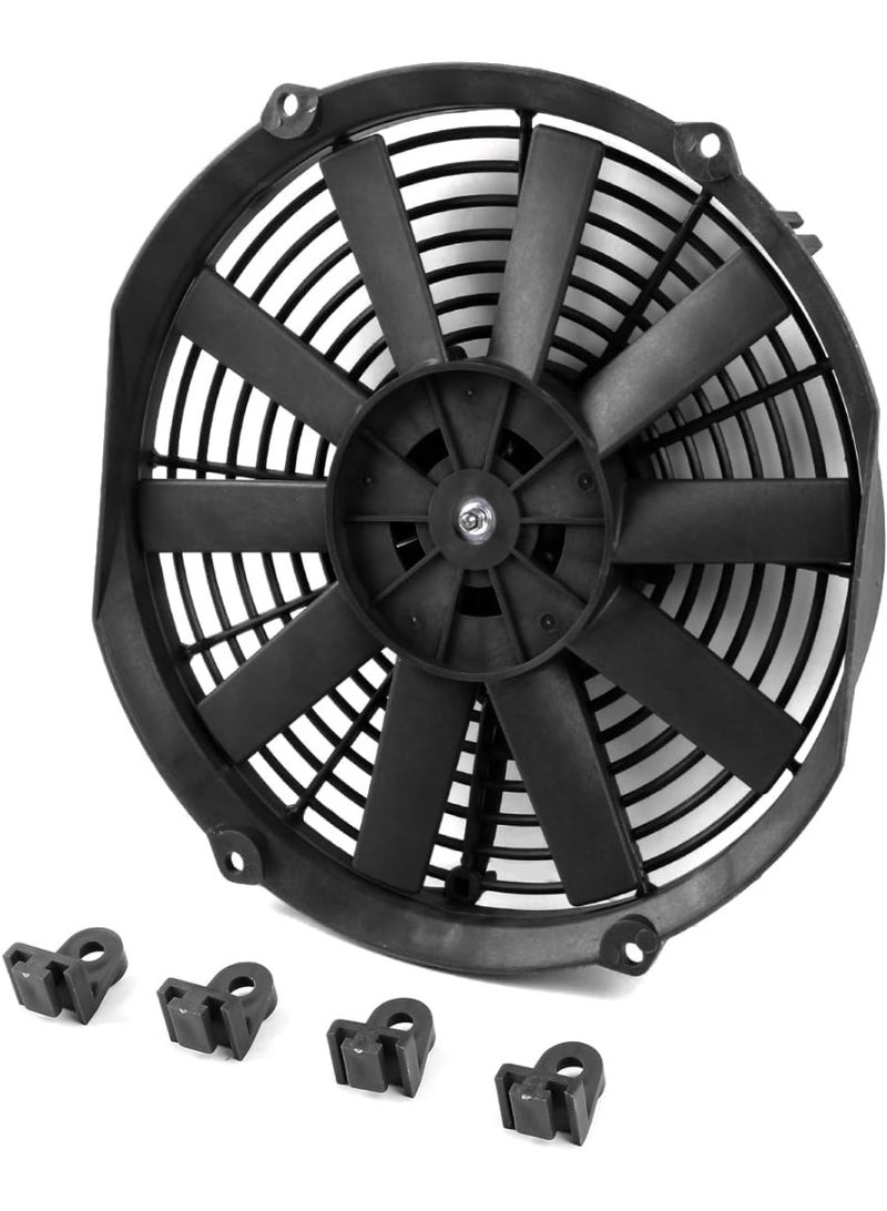 12" High Performace Electric Cooling Slim Radiator Fan w/Mounting Kit (Black),RAF-12+FMK - Image 2