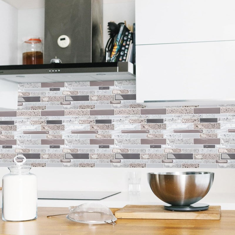 Art3d Backsplash Tile for Kitchen Peel and Stick, 10 Sheets Self-Adhesive Wall Tiles for Kitchen, Bathroom Back Splashes, 12"x12", Terrazzo - Image 2