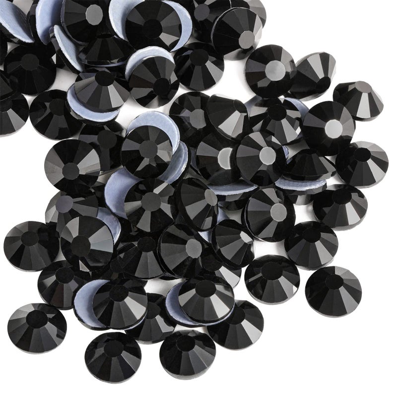 Beadsland Hotfix Rhinestones, 2880pcs Flatback Crystal Rhinestones for Crafts Clothes DIY Decoration, Black, SS10, 2.7-2.9mm - Image 1