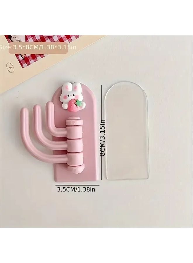 White Bear Adhesive Wall Hooks No Drill Installation Animal Key Holders Durable Plastic Space Saving Multi Purpose - Image 4