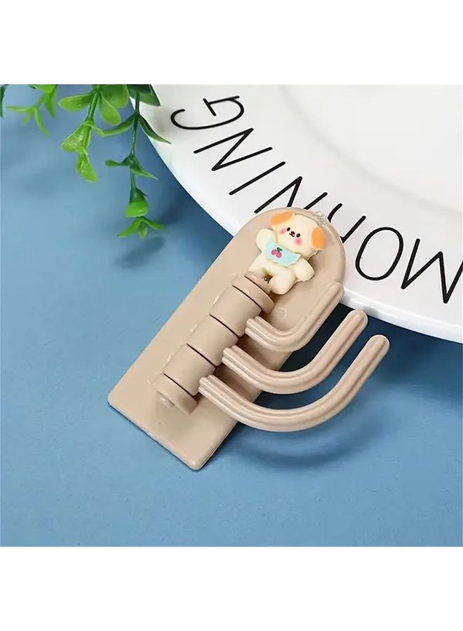 White Bear Adhesive Wall Hooks No Drill Installation Animal Key Holders Durable Plastic Space Saving Multi Purpose - Image 5
