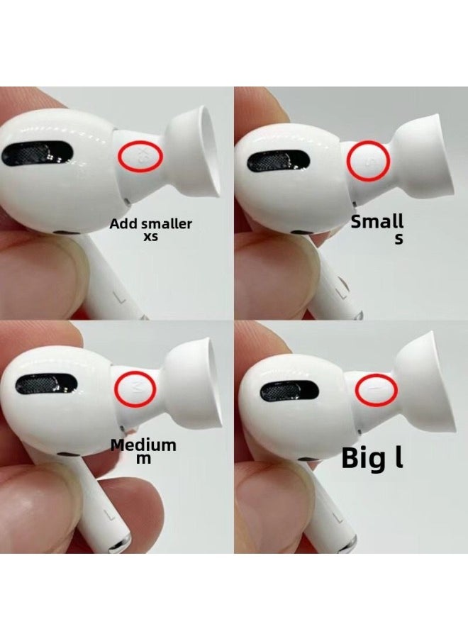 Generic - For AirPods Pro2 Bluetooth Digital Headset Silicone Earplugs For Apple Wireless Replacement Silicone Ear Cap Wholesale-Color:White Small Size-no Pressure Relief Hole - Image 1