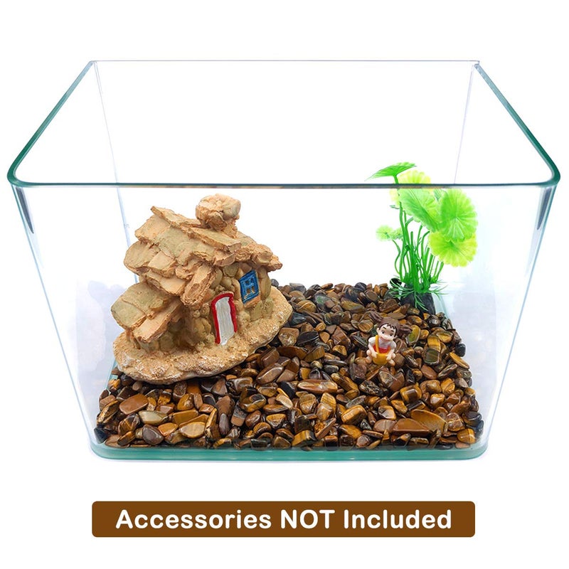 WAYBER Decorative Rocks, 1 Lb/460g (Fill 0.9 Cup) Tiger's Eye Stones Irregular Gem Pebbles Quartz Gravel for Aquarium Turtle Tank Decoration/Succulent Plants Ornament/Flowerpot Vase Landscape - Image 3
