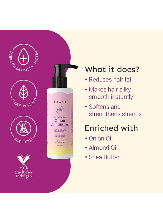 أراتا بلسم البصل لمنع تساقط الشعر - 200 مل يجعل الشعر ناعمًا وحريريًا على الفور بزيت البصل وزيت اللوز وزبدة الشيا والأملا، 1 عبوة - Image 3