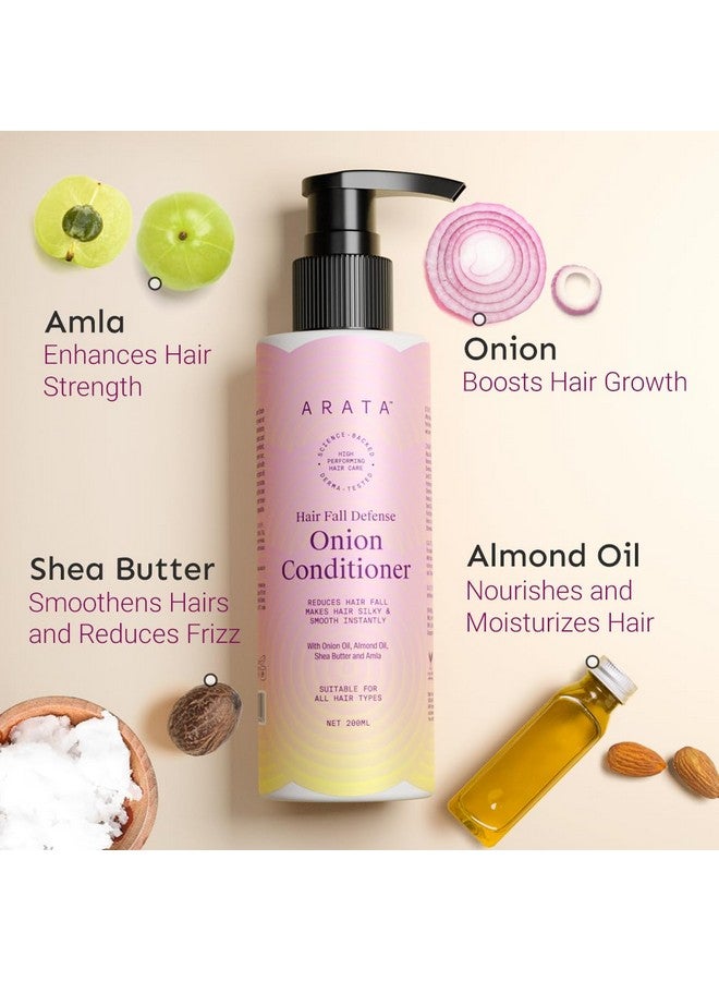 أراتا بلسم البصل لمنع تساقط الشعر - 200 مل يجعل الشعر ناعمًا وحريريًا على الفور بزيت البصل وزيت اللوز وزبدة الشيا والأملا، 1 عبوة - Image 4