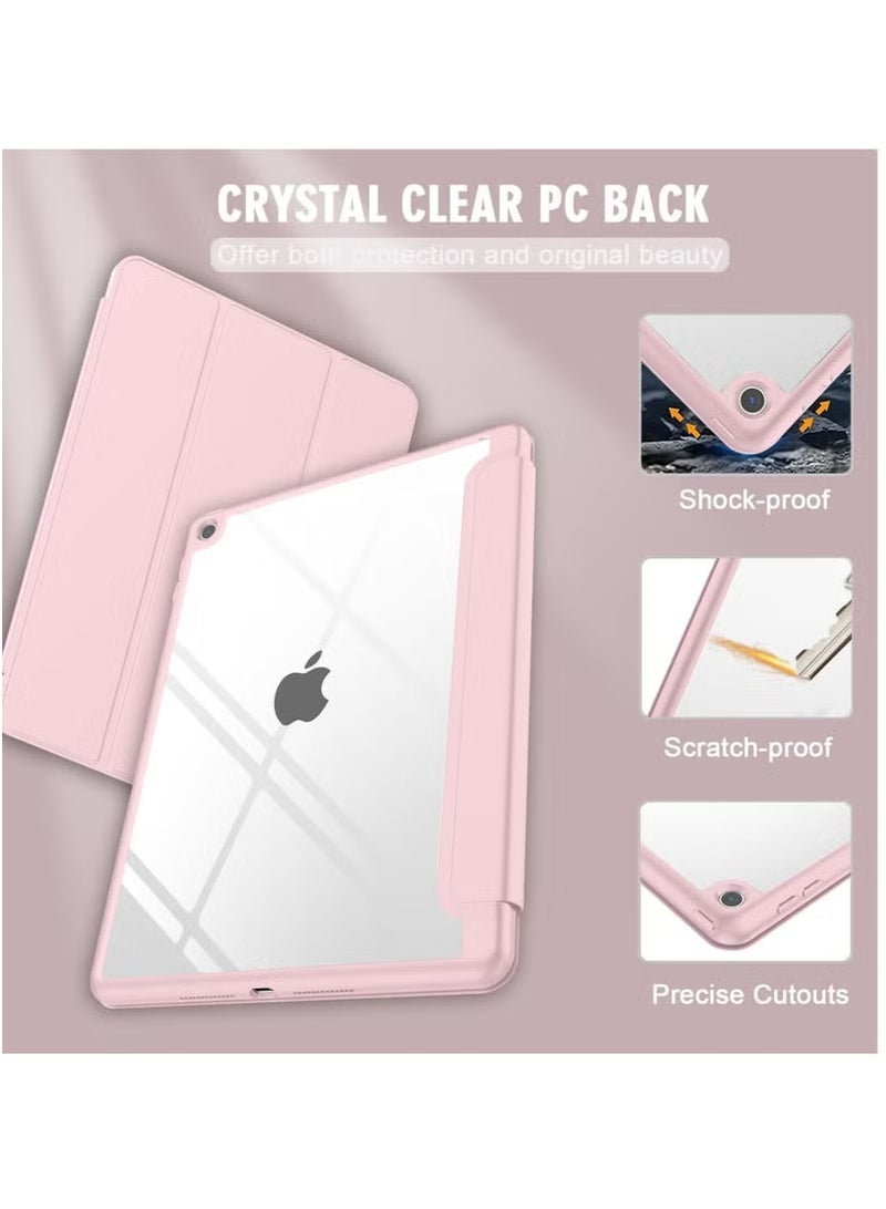 TIGER iPad 9th Generation Case 2021 / iPad 8th Generation Case 2020 / iPad 7th Gen 2019 – 10.2 Inch Protective Case with Built-In Pencil Holder, Transparent Hard Back, Auto Wake/Sleep Smart Cover, Shockproof Corners, Lightweight Design – Elegant Rose Gold Pink - Image 5
