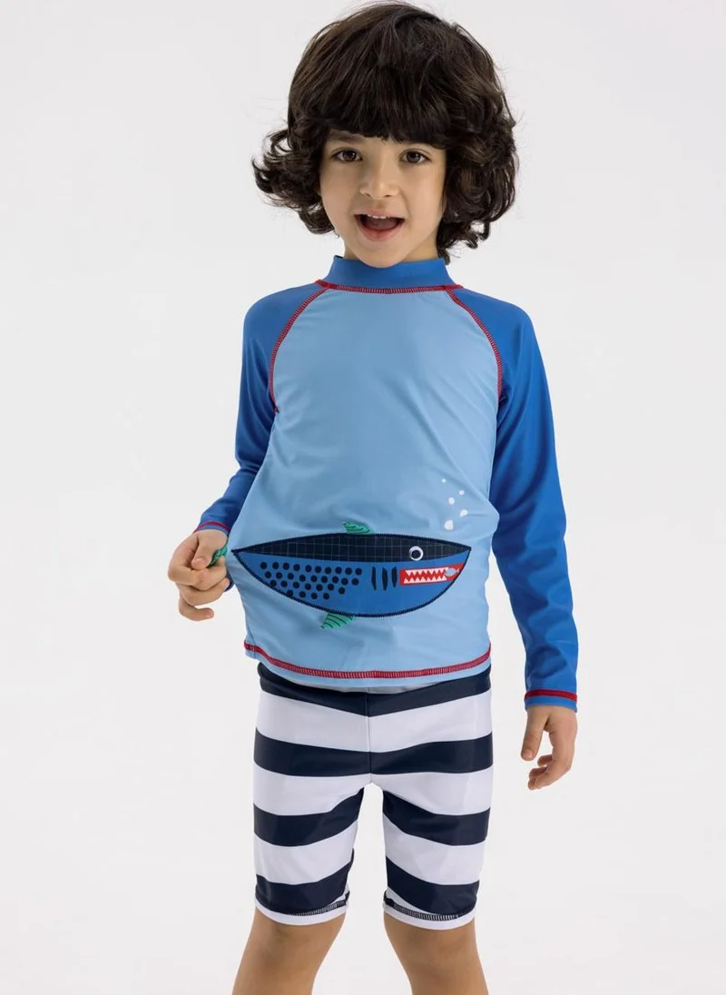 MINOTI Kids Boys  2 Piece Long Sleeve Rash Top And Short Set