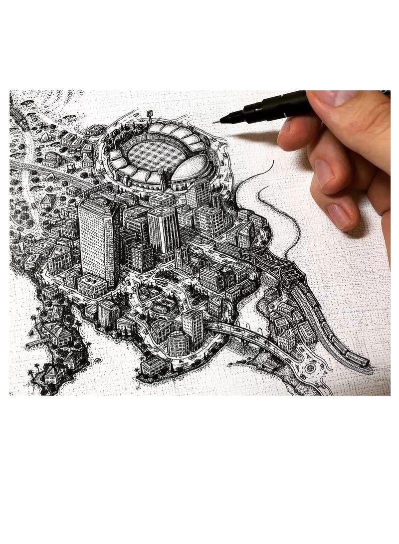 MOMENT 12 قطعة من قلم تحديد دائم مزدوج الجوانب أسود، أقلام مزدوجة (عبوة من 12 قطعة) - Image 3