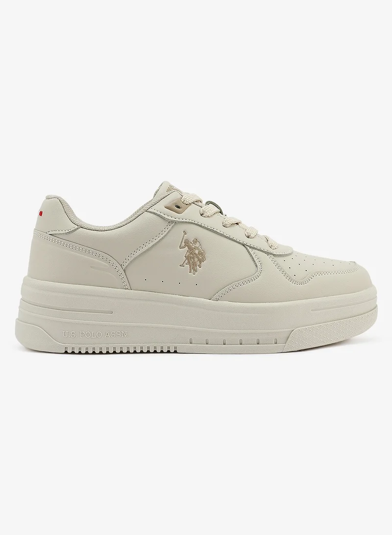 U.S. Polo Assn. beige Women's  Beige Low-Top Sneakers - Style that Moves, Comfort Shoes that Lasts for Women | Best Price UAE