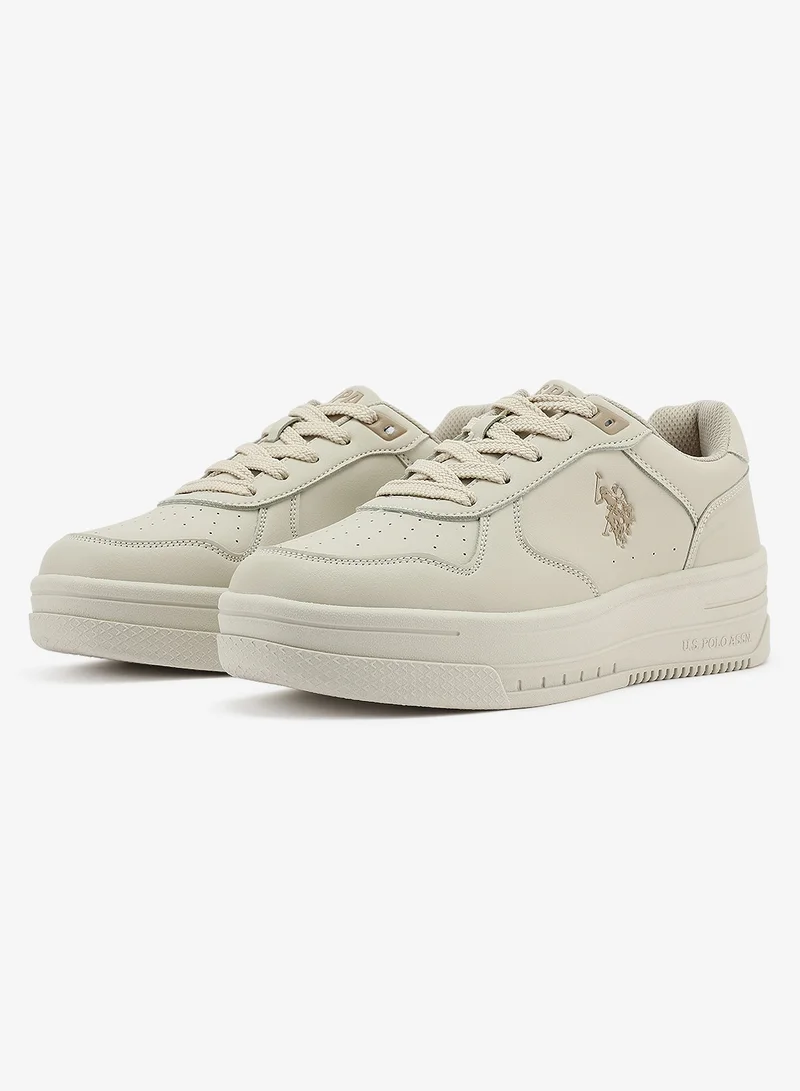 U.S. Polo Assn. beige Women's  Beige Low-Top Sneakers - Style that Moves, Comfort Shoes that Lasts for Women | Best Price UAE