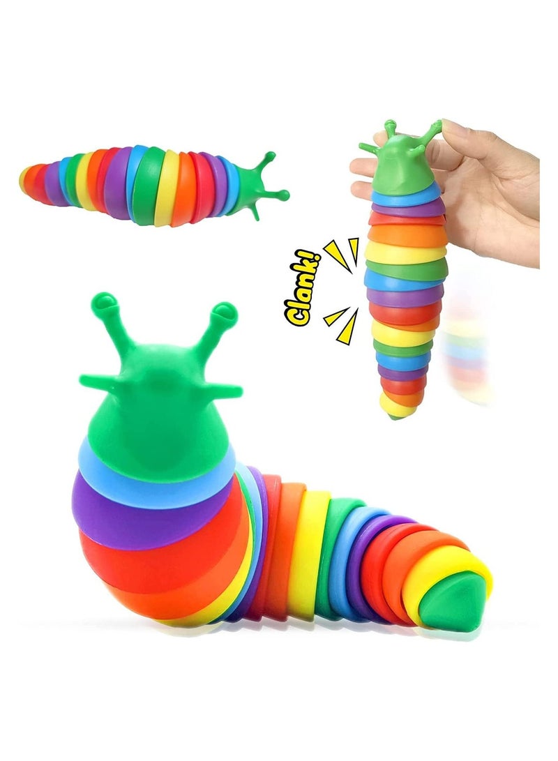 GGEROU Fidget Slug Toy,Sensory Toys Fidget Slug,Flexible Decompression Slug Toy for Relaxing,3D Articulated Caterpillar Slug Toy,Hand Sensory Toy for Adults - Image 1