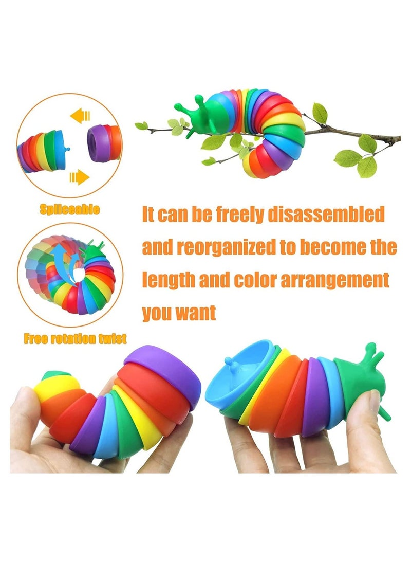 GGEROU Fidget Slug Toy,Sensory Toys Fidget Slug,Flexible Decompression Slug Toy for Relaxing,3D Articulated Caterpillar Slug Toy,Hand Sensory Toy for Adults - Image 5
