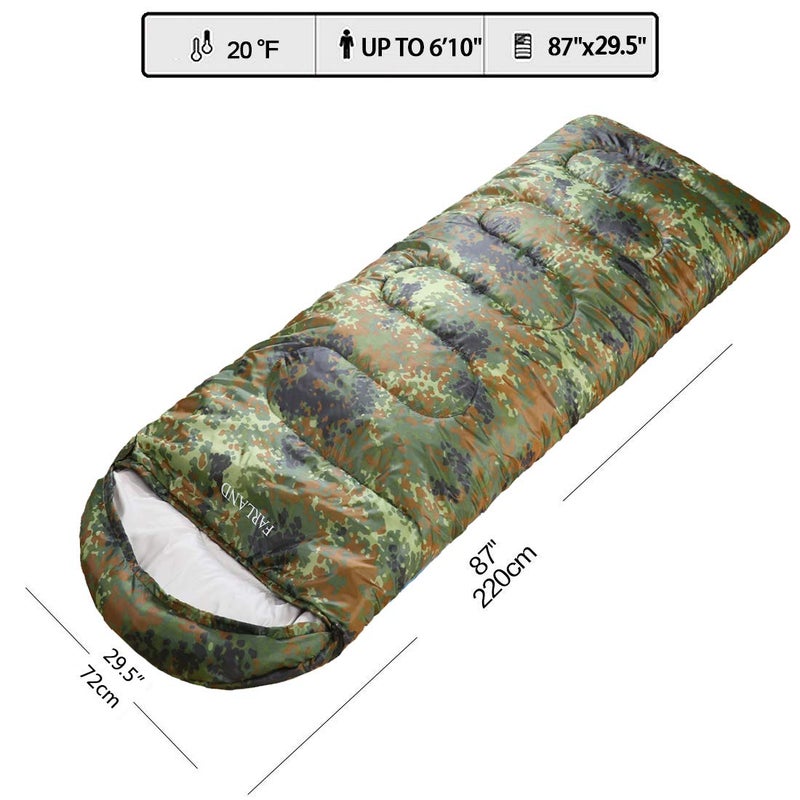 FARLAND Sleeping Bags 20℉ for Adults Teens Kids with Compression Sack Portable and Lightweight for 3-4 Season Camping, Hiking,Waterproof, Backpacking and Outdoors - Image 2