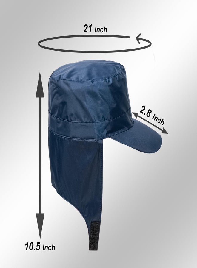 C Classic - Waterproof Outdoor Cap with Neck Flap, Quick-Dry Fabric, Adjustable Rain Wear, Rainy & Monsoon Caps for Hiking and Other Outdoor Acivities for Monsoon Season (in, Alpha, Free Size, Blue) - Image 4