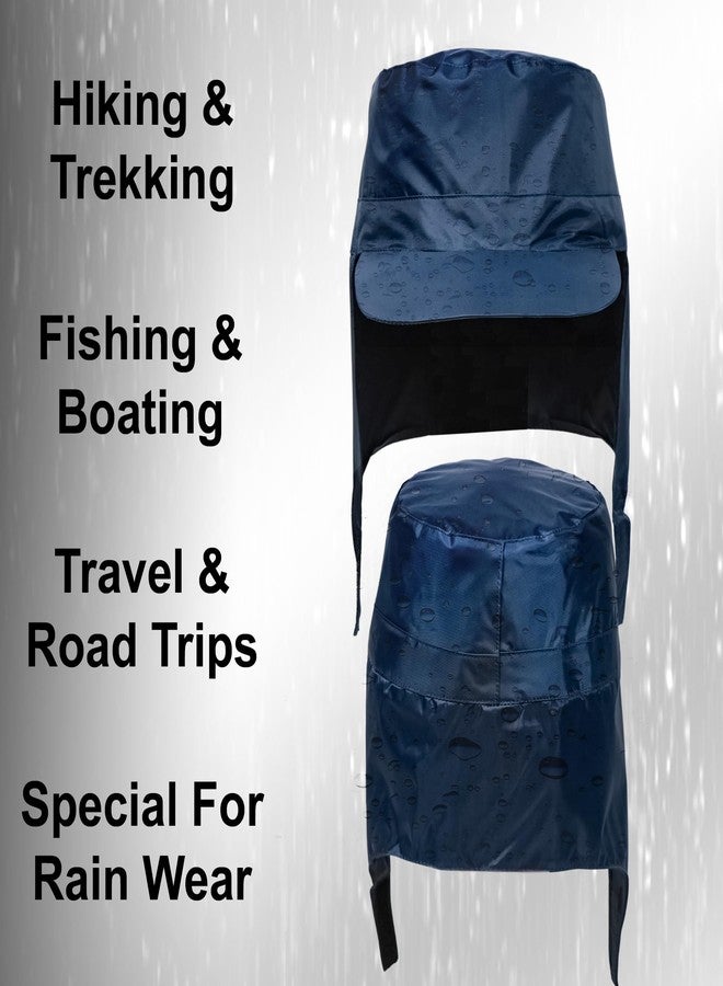 C Classic - Waterproof Outdoor Cap with Neck Flap, Quick-Dry Fabric, Adjustable Rain Wear, Rainy & Monsoon Caps for Hiking and Other Outdoor Acivities for Monsoon Season (in, Alpha, Free Size, Blue) - Image 5
