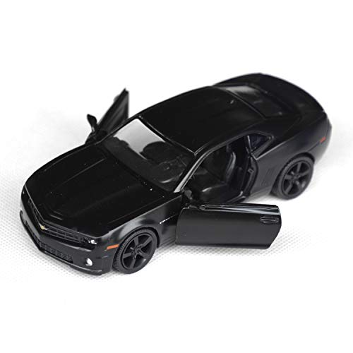 Tianmei 1:32 Scale Supercar Styling Alloy Die-Cast Car Model Collection Decoration Ornaments, Kids Play Vehicle Toys with Pull Back Action and Open Doors (Camaro - Black) - Image 4