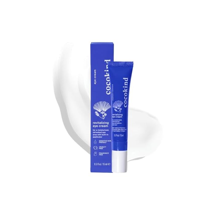 Revitalizing Eye Cream by Cocokind, Depuff & Reduce Fine Lines and Wrinkles, Cream for Firmer and Brighter Looking Eye Area, Hydrating with a Cool Metal Applicator Tip, 0.5 Fl Oz
