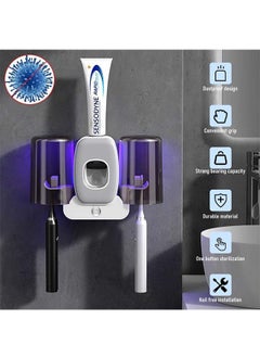 L&E UV Toothbrush Sanitizer, Sterilization and Timer Function Rechargeable Cordless Toothbrush Holders Bathroom Accessories with Toothpaste Dispenser,Toothbrush Holder Wall Mounted  - Image 2