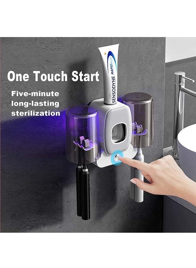 L&E UV Toothbrush Sanitizer, Sterilization and Timer Function Rechargeable Cordless Toothbrush Holders Bathroom Accessories with Toothpaste Dispenser,Toothbrush Holder Wall Mounted  - Image 5