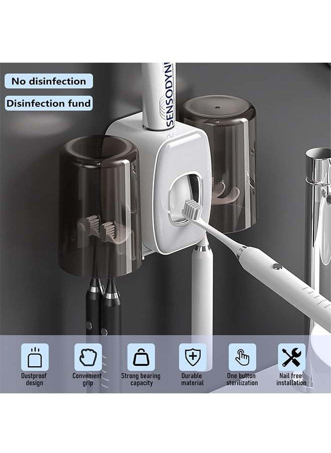 L&E UV Toothbrush Sanitizer, Sterilization and Timer Function Rechargeable Cordless Toothbrush Holders Bathroom Accessories with Toothpaste Dispenser,Toothbrush Holder Wall Mounted  - Image 4