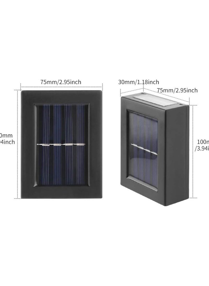 مصباح حائط LED يعمل بالطاقة الشمسية لاعلى واسفل، مصباح مستشعر ضوء الشمس في الهواء الطلق، ديكور عصري على الطراز الاسكندنافي للمنزل والحديقة والشرفة (ضوء دافئ) عدد 2 - Image 2