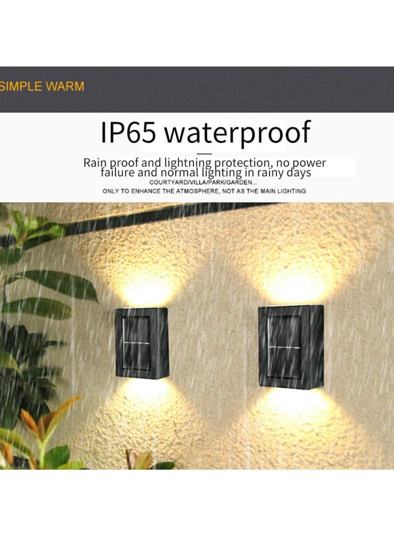 مصباح حائط LED يعمل بالطاقة الشمسية لاعلى واسفل، مصباح مستشعر ضوء الشمس في الهواء الطلق، ديكور عصري على الطراز الاسكندنافي للمنزل والحديقة والشرفة (ضوء دافئ) عدد 2 - Image 3
