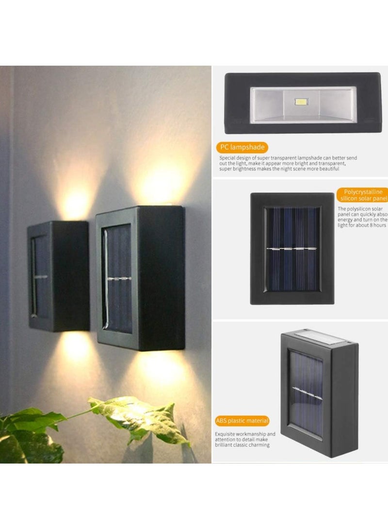 مصباح حائط LED يعمل بالطاقة الشمسية لاعلى واسفل، مصباح مستشعر ضوء الشمس في الهواء الطلق، ديكور عصري على الطراز الاسكندنافي للمنزل والحديقة والشرفة (ضوء دافئ) عدد 2 - Image 4
