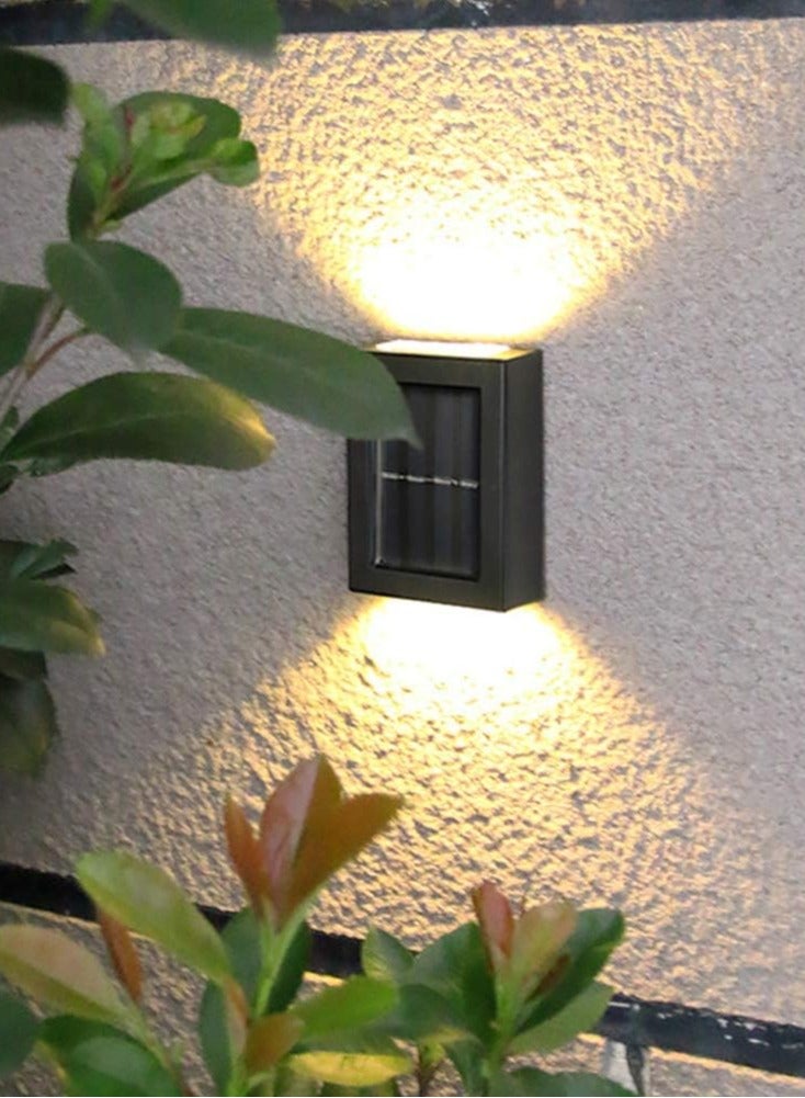 مصباح حائط LED يعمل بالطاقة الشمسية لاعلى واسفل، مصباح مستشعر ضوء الشمس في الهواء الطلق، ديكور عصري على الطراز الاسكندنافي للمنزل والحديقة والشرفة (ضوء دافئ) عدد 2 - Image 5
