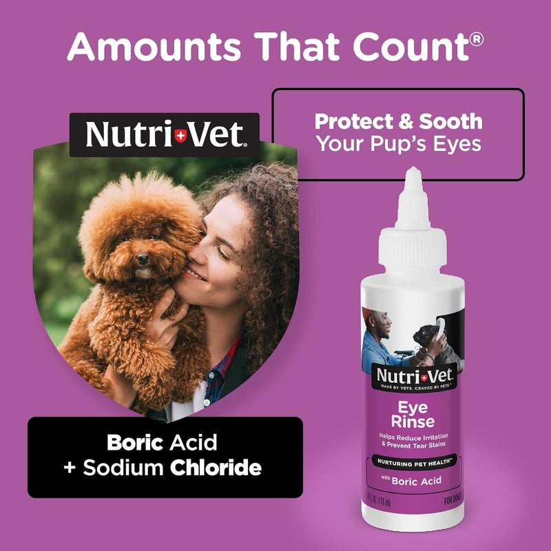 nutri vet Nutri-Vet Eye Rinse for Dogs - 4 oz Gentle Eye Wash with Boric Acid for Tear Stain Removal and Allergy Relief - Image 2