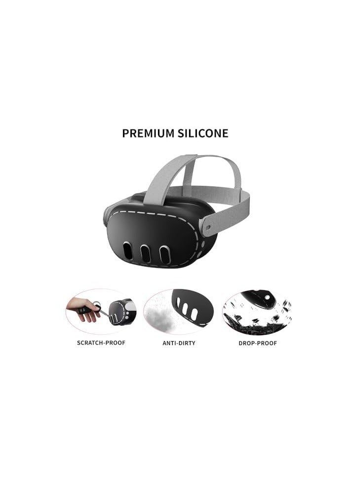 erorex VR Shell Cover Skin for Quest 3 Headset Accessories, Azonee Silicone Headset Protector for Quest 3 VR Headsets - Image 3