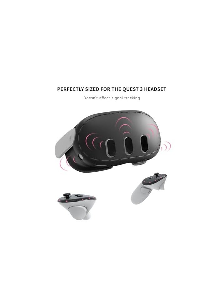 erorex VR Shell Cover Skin for Quest 3 Headset Accessories, Azonee Silicone Headset Protector for Quest 3 VR Headsets - Image 5