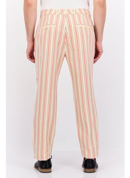 Scotch & Soda Men Slim Fit Striped Blake Chino Pants, Beige Combo  - Image 4