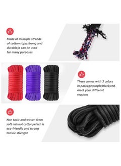 Bukela 2 Roll 10M Soft Cotton Rope, Natural Durable Long Cotton Rope for Crafts Wall Hangings Plant Hangers Knotting (Red)  - Image 3