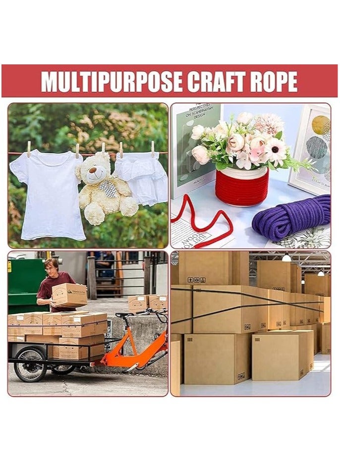 Bukela 2 Roll 10M Soft Cotton Rope, Natural Durable Long Cotton Rope for Crafts Wall Hangings Plant Hangers Knotting (Red) - Image 5